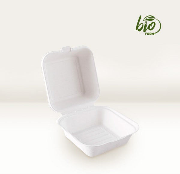 Portacomidas biodegradable C1 para hamburguesa paq x 50 und Carvajal