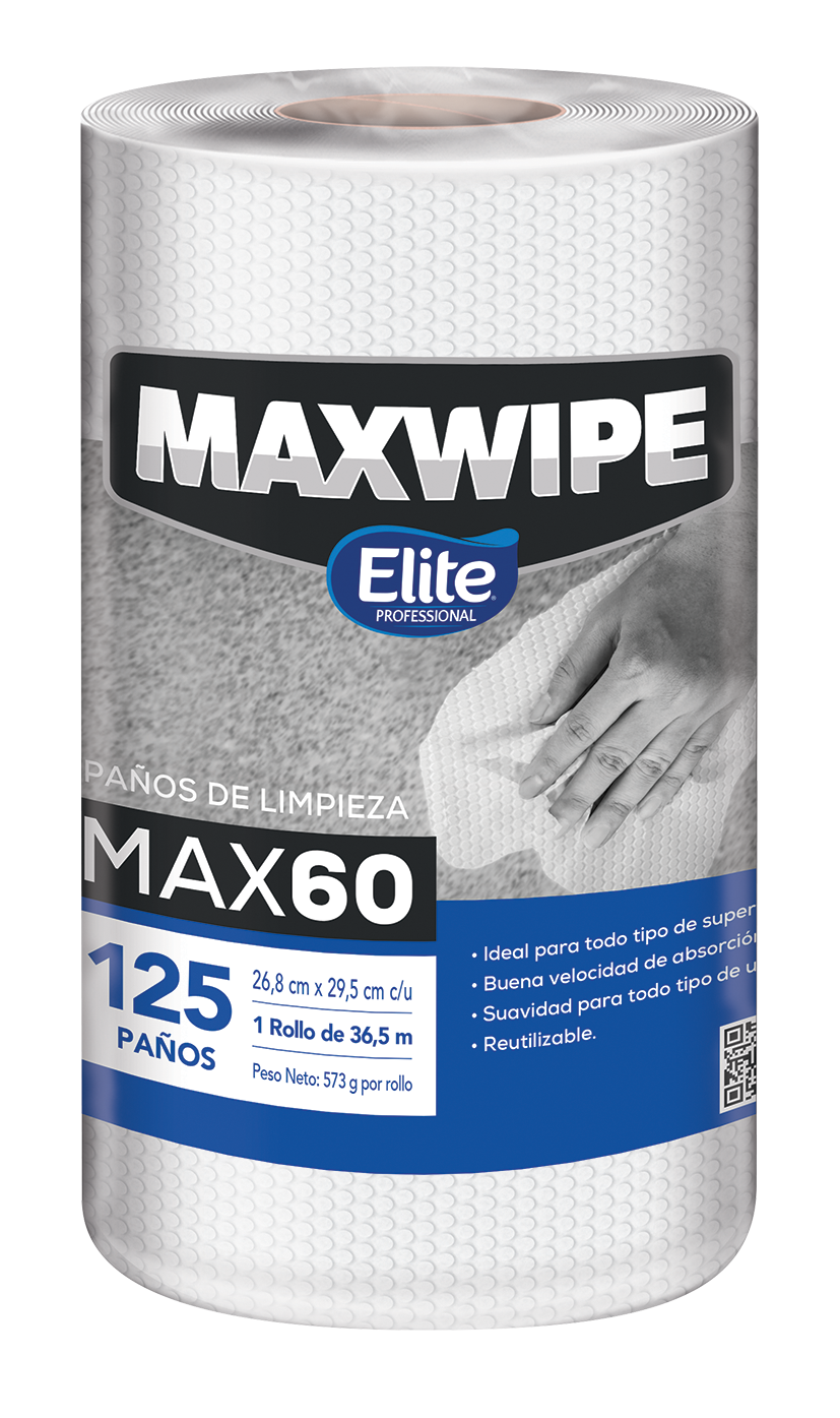 Paño Reutilizable Maxwipe Max 60x 125 Unidades Elite Blanco - Elite Proffesional
