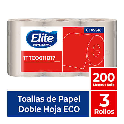Toalla de papel - Elite Rollo Hoja sencilla - 200 metros