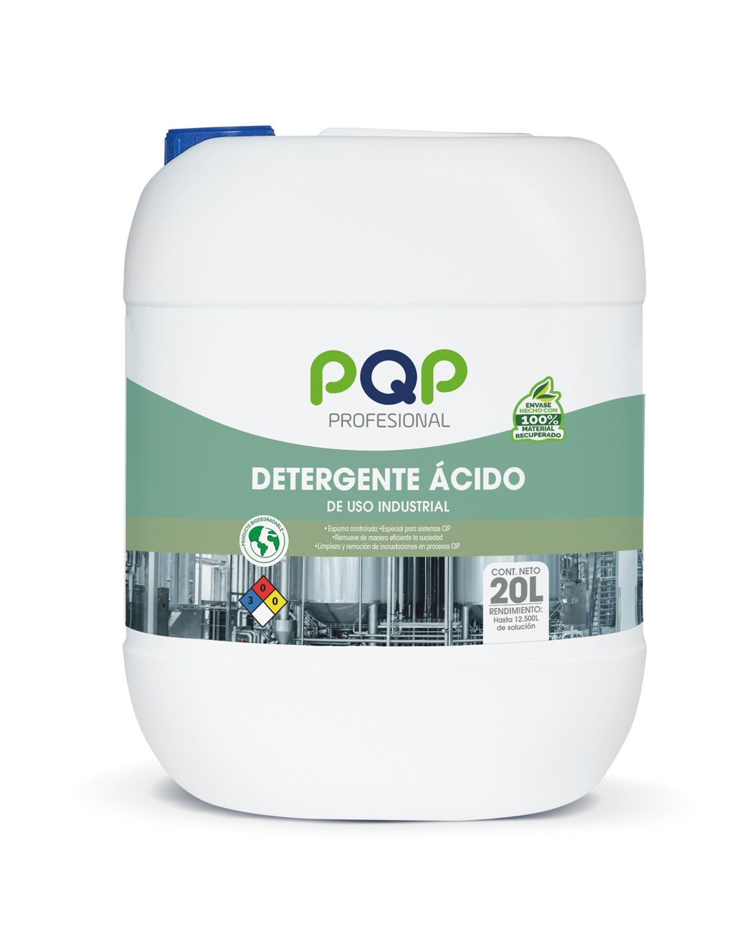 Detergente líquido ácido industrial PQP - 20 litros
