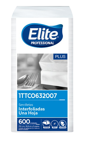 Servilleta Elite Blanca "Una a Una" x 600 unidades