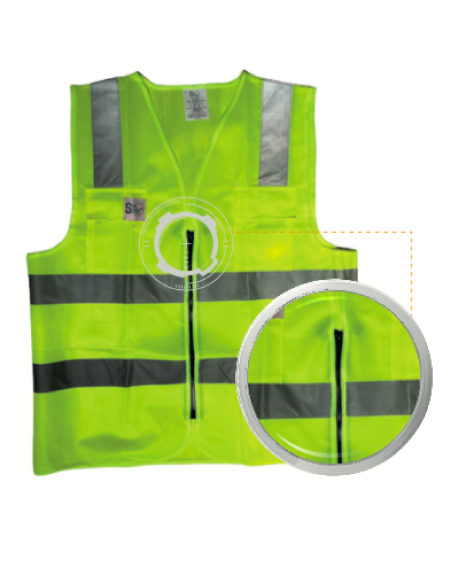 Chaleco reflectivo con cremallera - Amarillo - Siso Safety