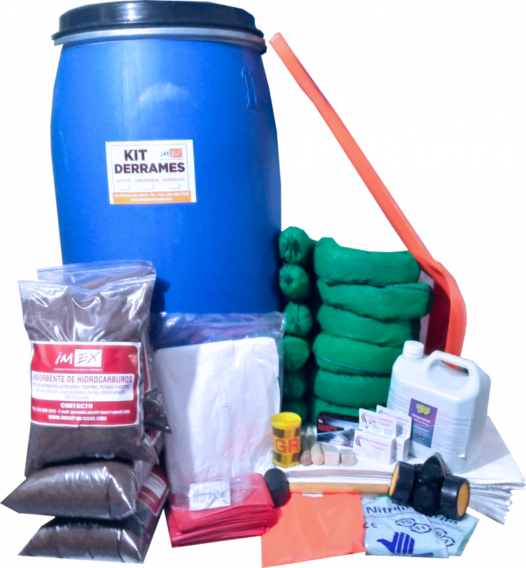 Kit antiderrame hidrocarburos en caneca 55 galones