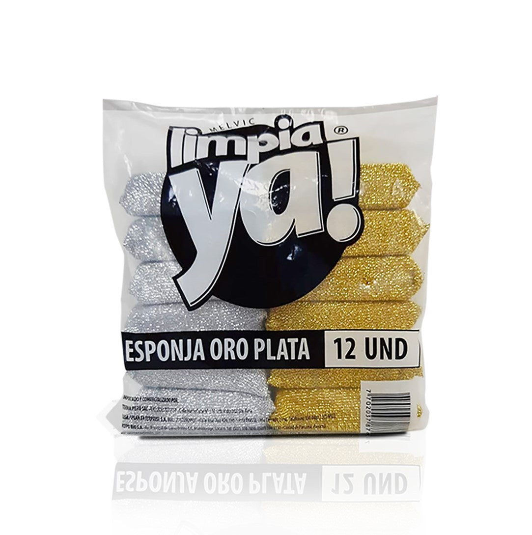 Esponja oro plata x 12 - LIMPIAYA
