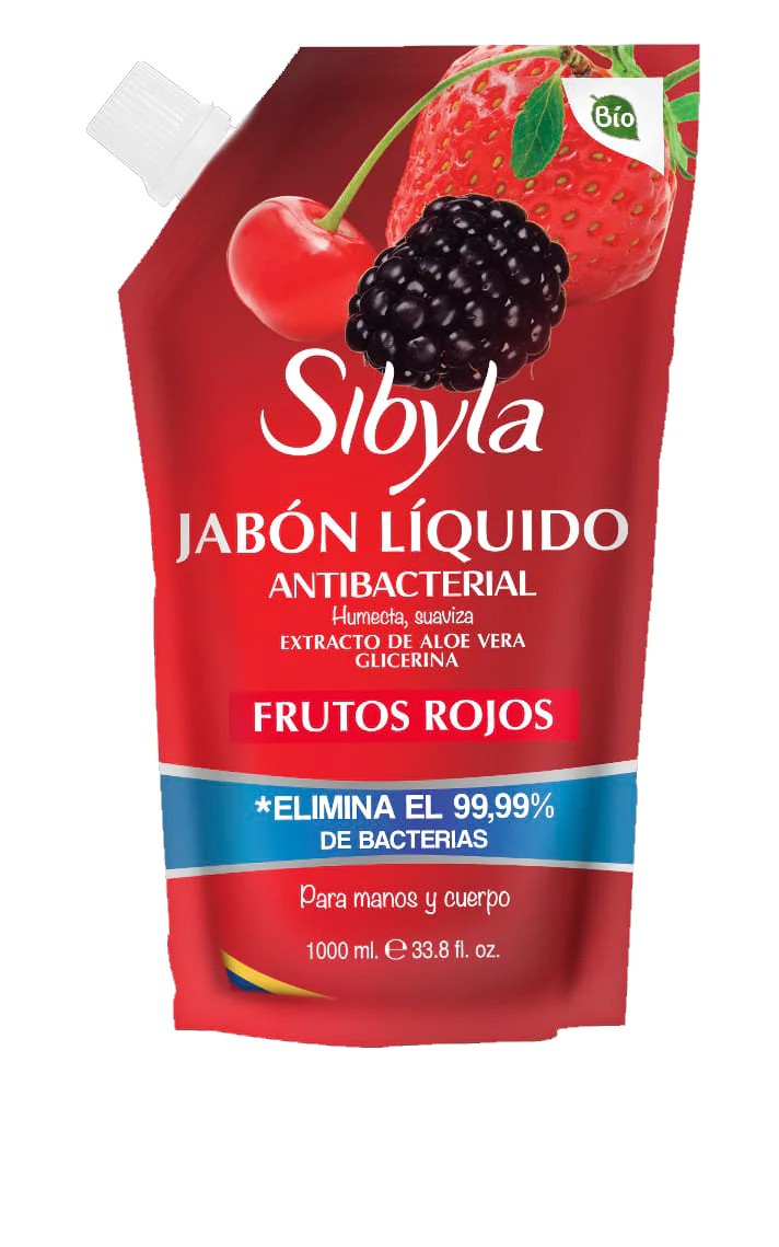 Jabon liquido antibacterial - Frutos rojos - x 1000 ml - (SIBYLA)  FULLER PINTO