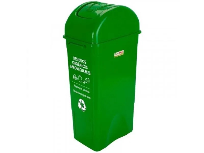 Papelera vaiven 55l verde - residuos organicos aprovechables fuller