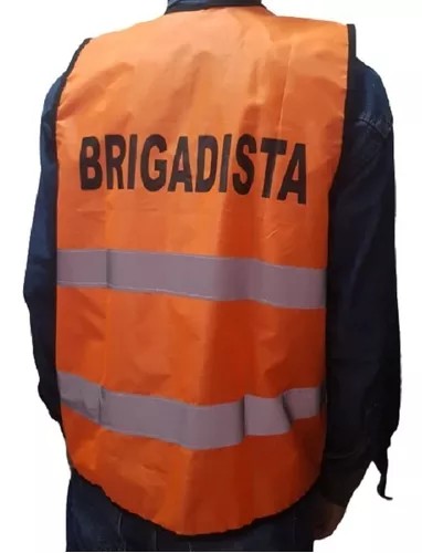 Chaleco reflectivo naranja marcado brigada de emergencia
