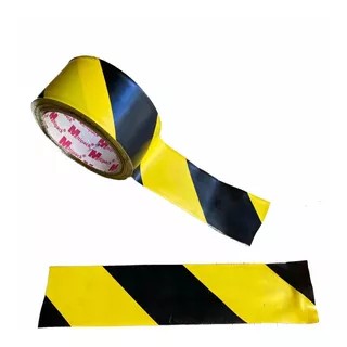 Cinta de demarcacion amarilla con negro 4,5 cm x 16 mts