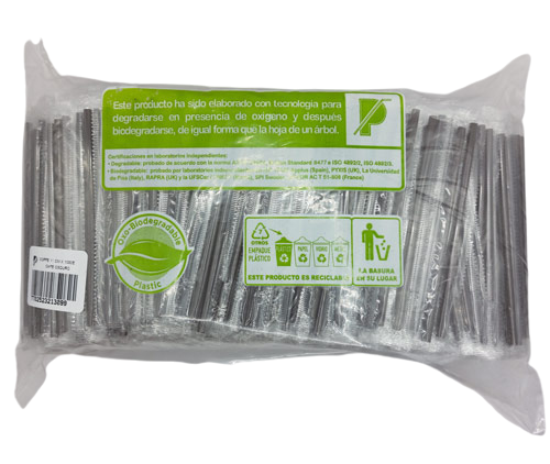 Mezclador plastico oxo biodegradable emp individual paq x 1000 und