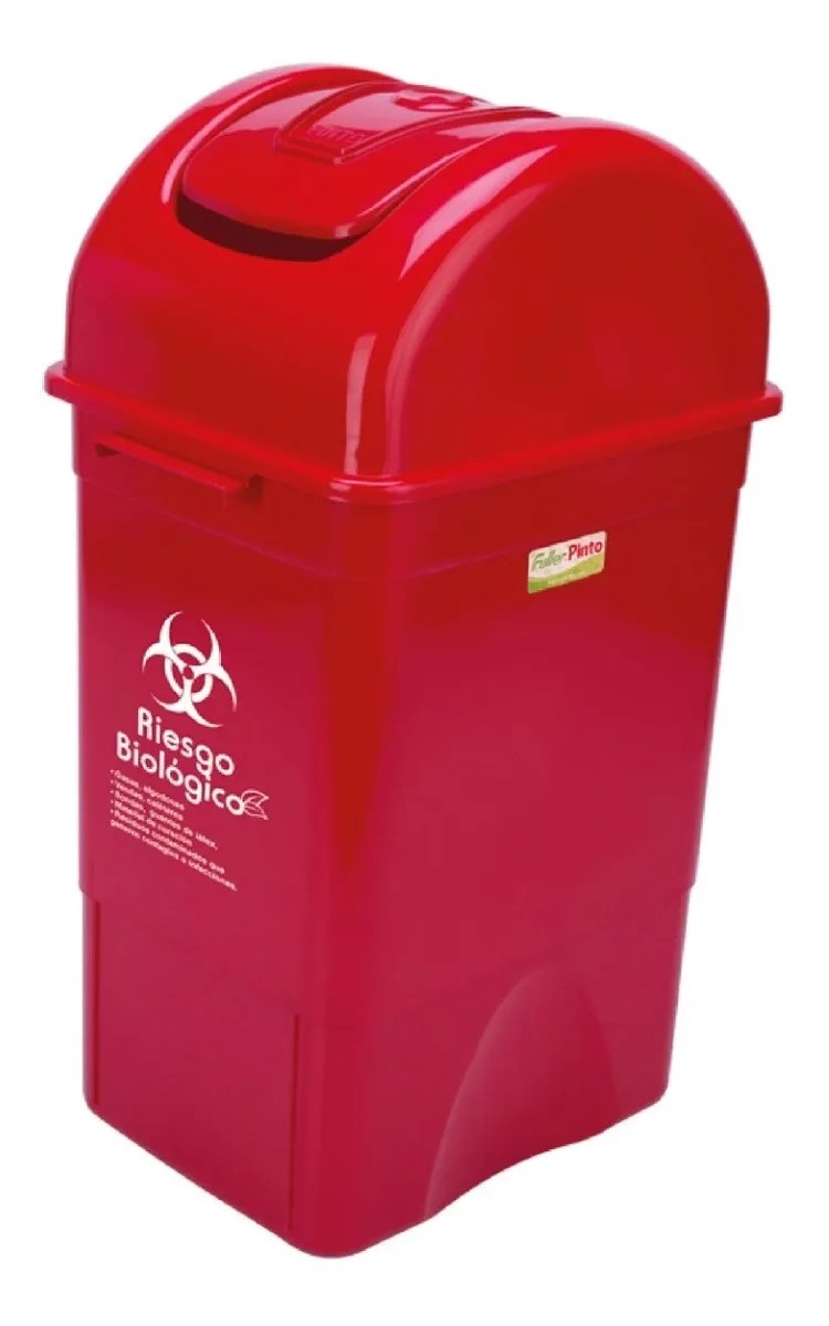 Papelera vaiven 35l rojo - riesgo biologico fuller