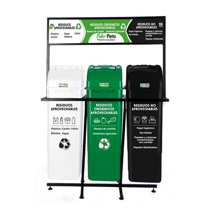 Punto ecologico 55l fuller blanco-verde-negro