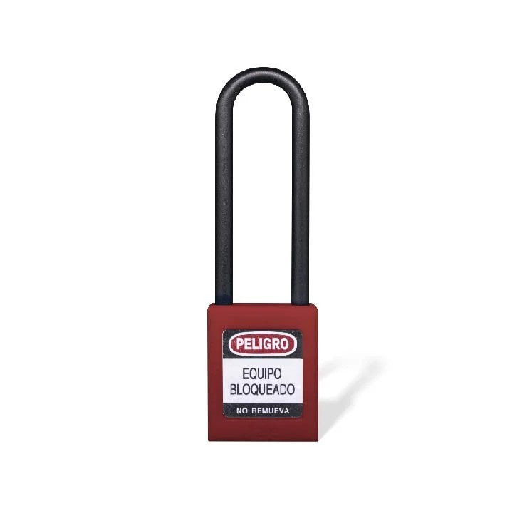 Candado gancho largo nylon rojo b