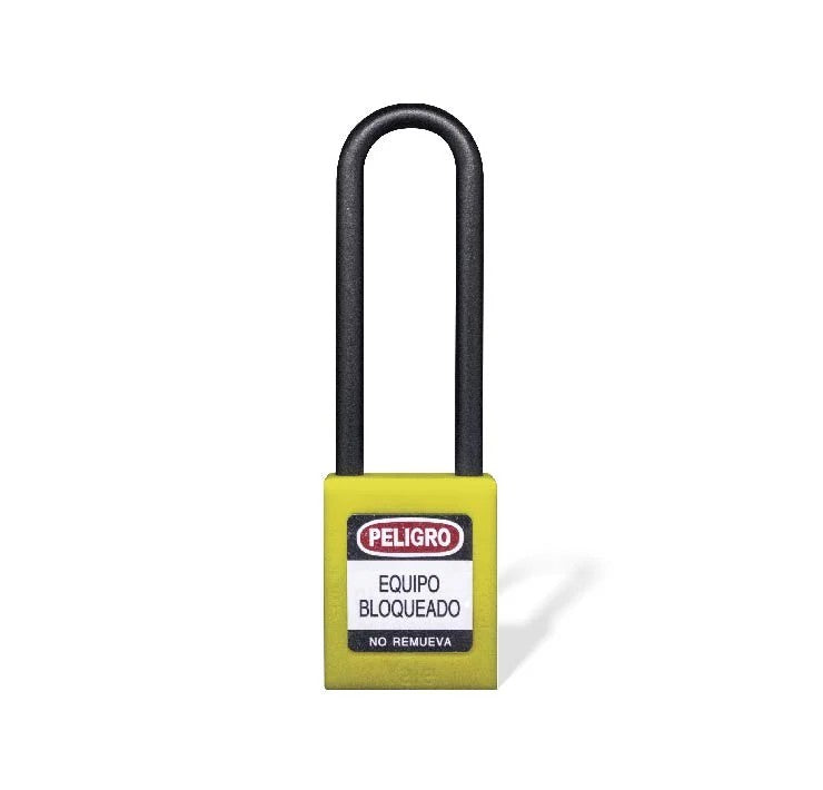 Candado gancho largo nylon amarillo b