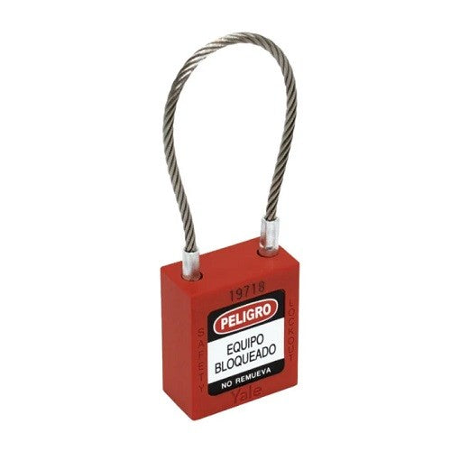 Candado de guaya de acero rojo b