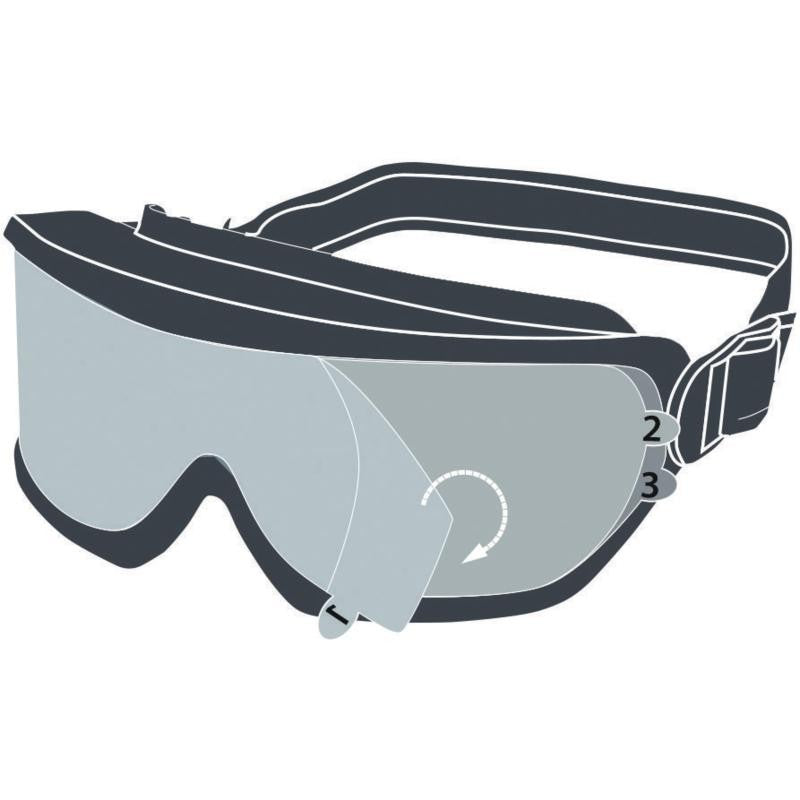 Gafas panorámicas de policarbonato - ventilación indirecta lente claro GALERA Delta Plus