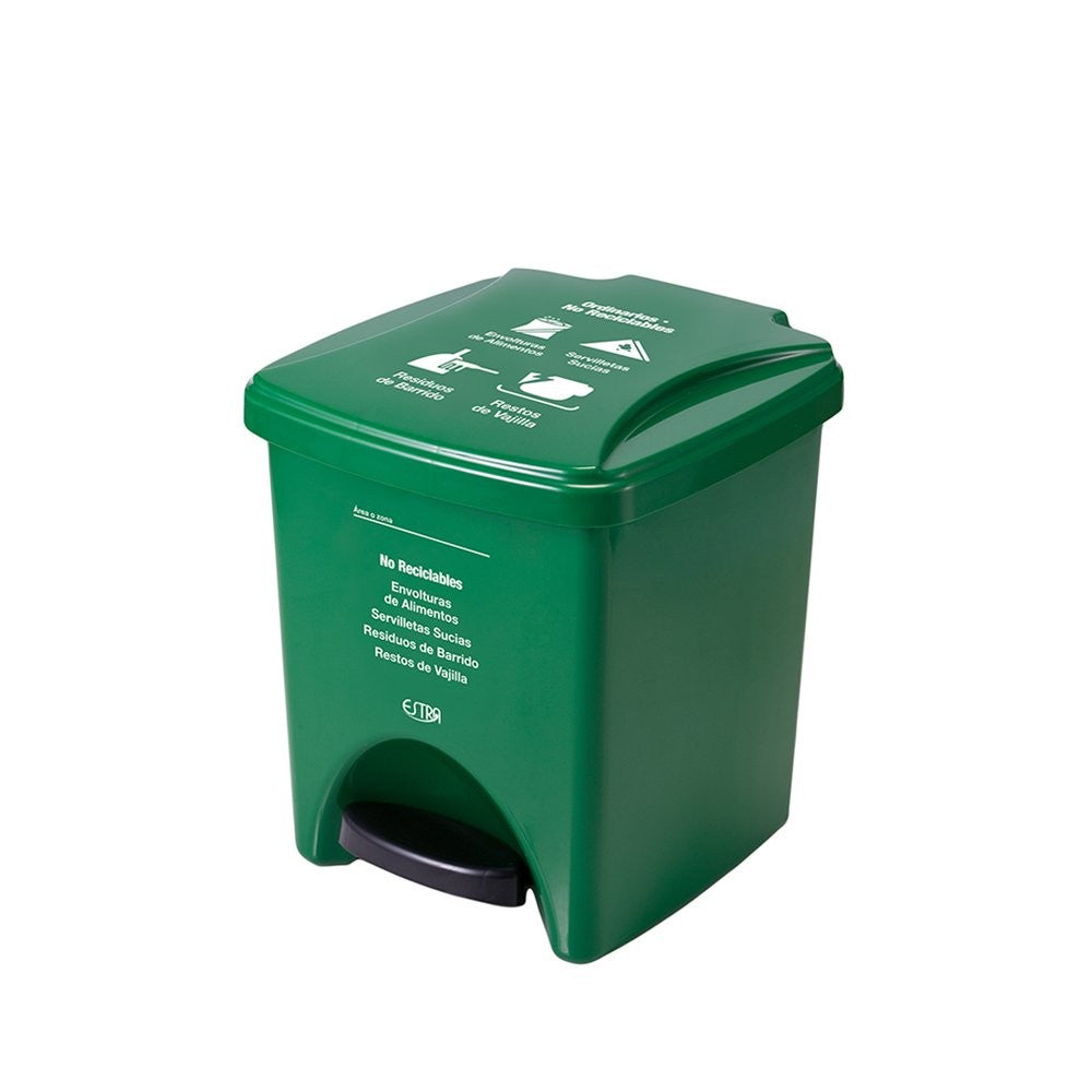 Papelera pedal 20L Verde - No reciclable