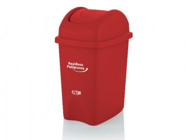 Papelera vaivén 10L Rojo - Residuos peligrosos ESTRA
