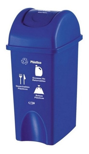 Papelera vaivén 10L Azul - Plástico