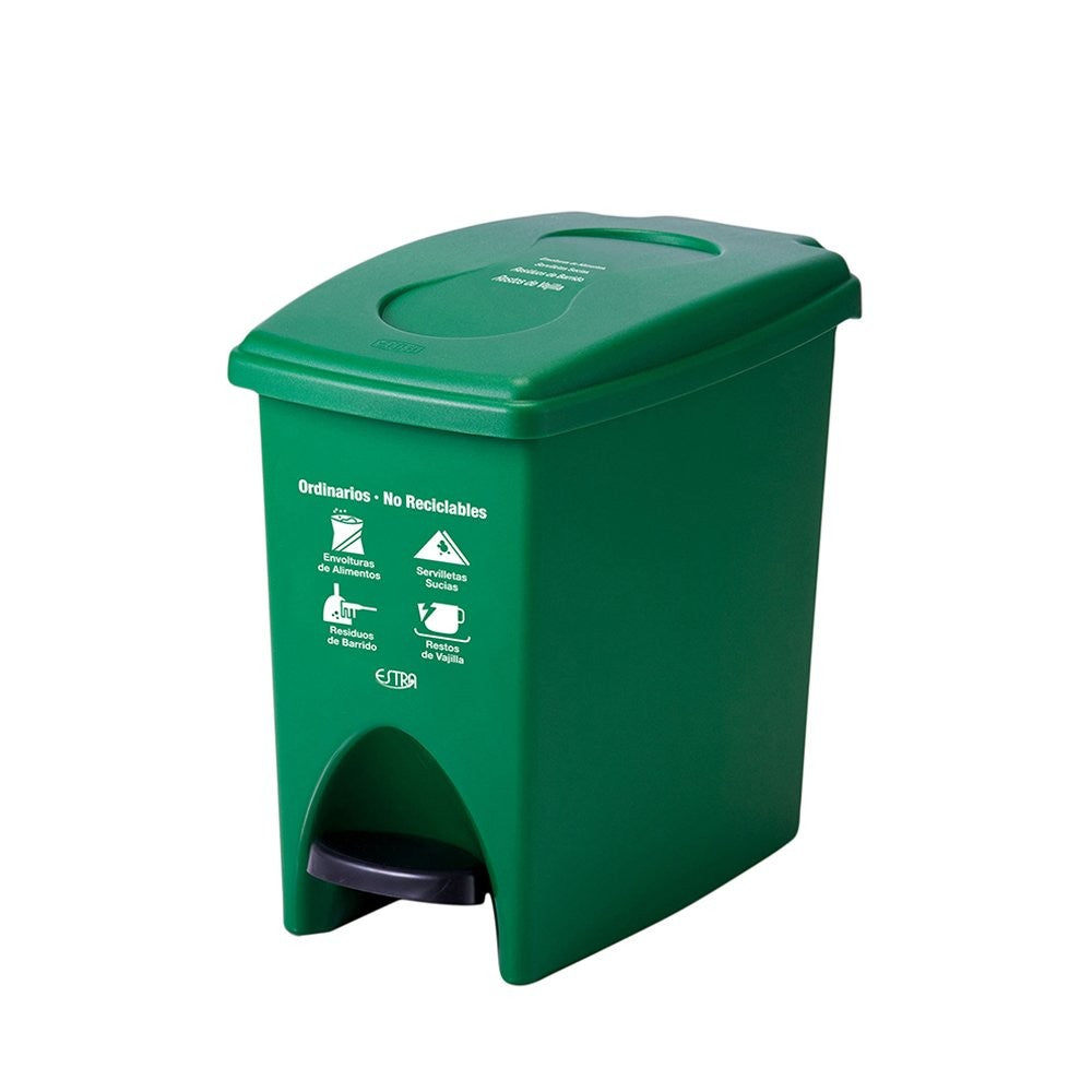 Papelera pedal 10L verde - No reciclable