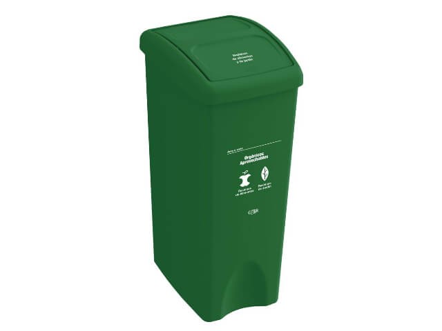 Papelera vaivén 53L Verde - Orgánico Aprovechable ESTRA