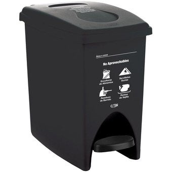 Papelera pedal 10L Negro - No aprovechable ESTRA