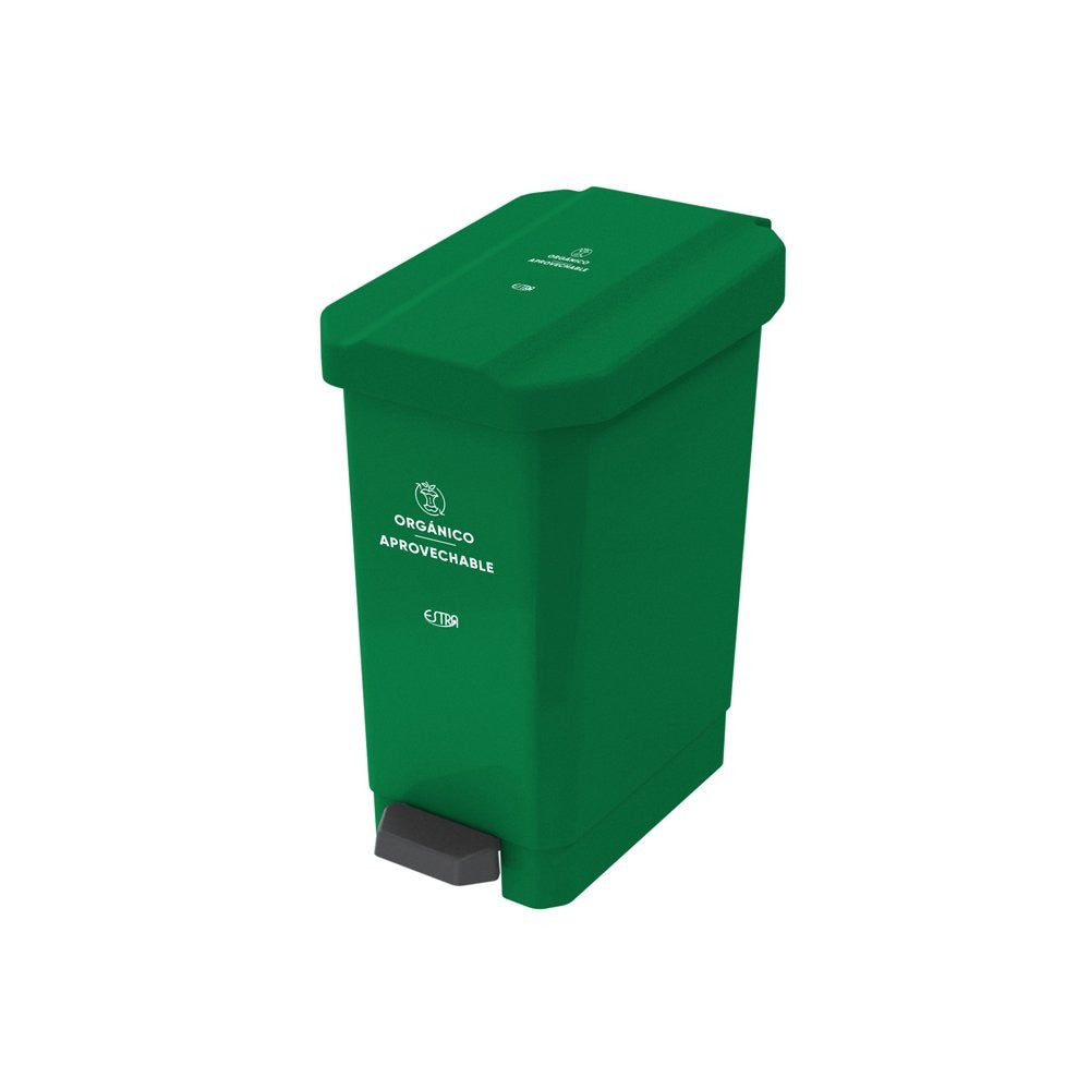 Caneca-Papelera Estrabins Pedal 22L Verde - Orgánico aprovechable ESTRA