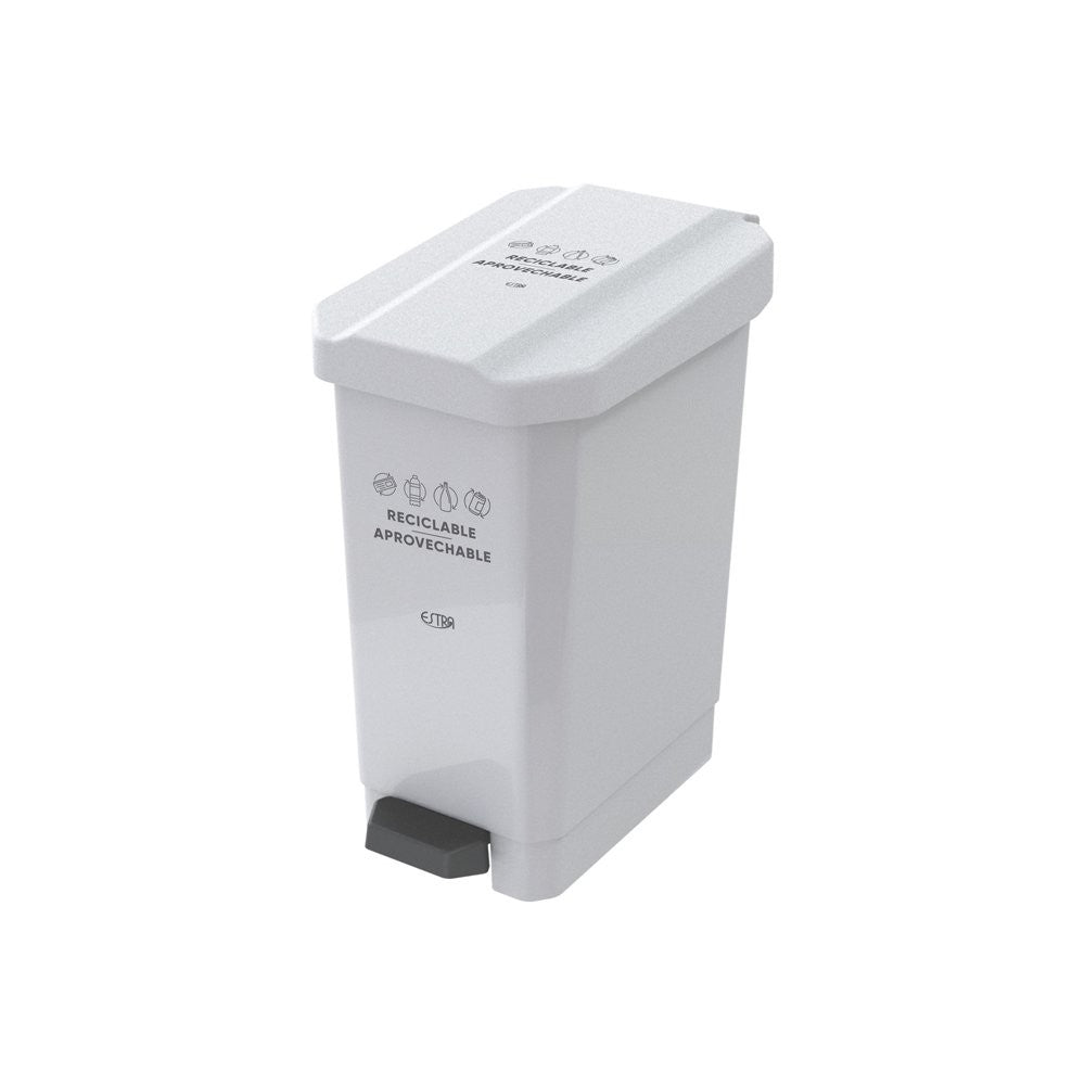 Caneca-Papelera Estrabins Pedal 22L Blanco - Reciclable aprovechable ESTRA